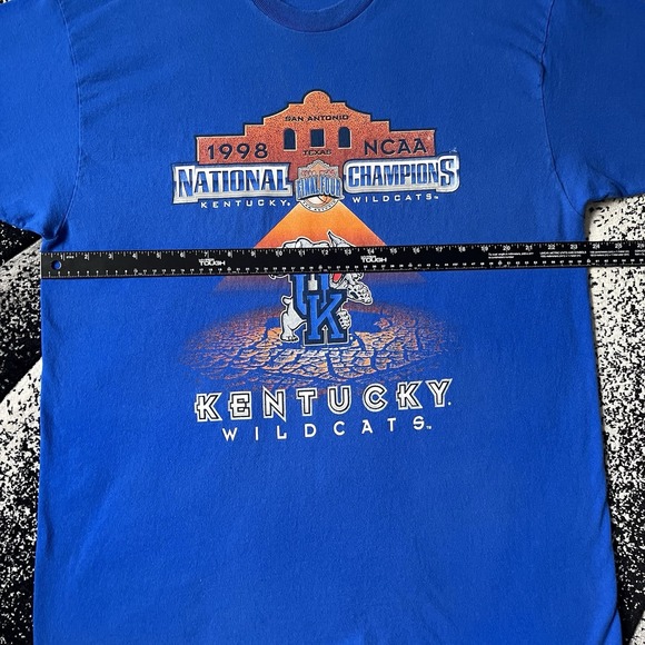 Vintage 1998 Kentucky Wildcats NCAA Basketball Final Four Blue Graphic T-shirt - Picture 3 of 6